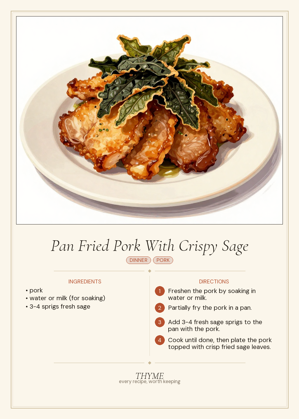 Pan Fried Pork With Crispy Sage