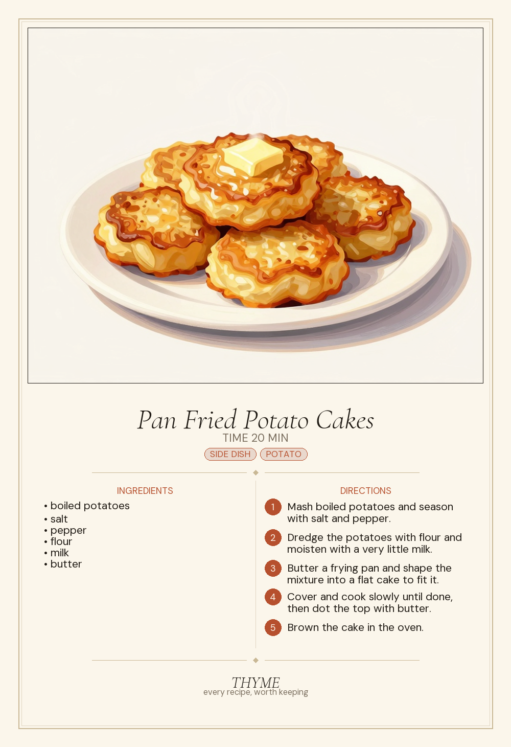 Pan Fried Potato Cakes