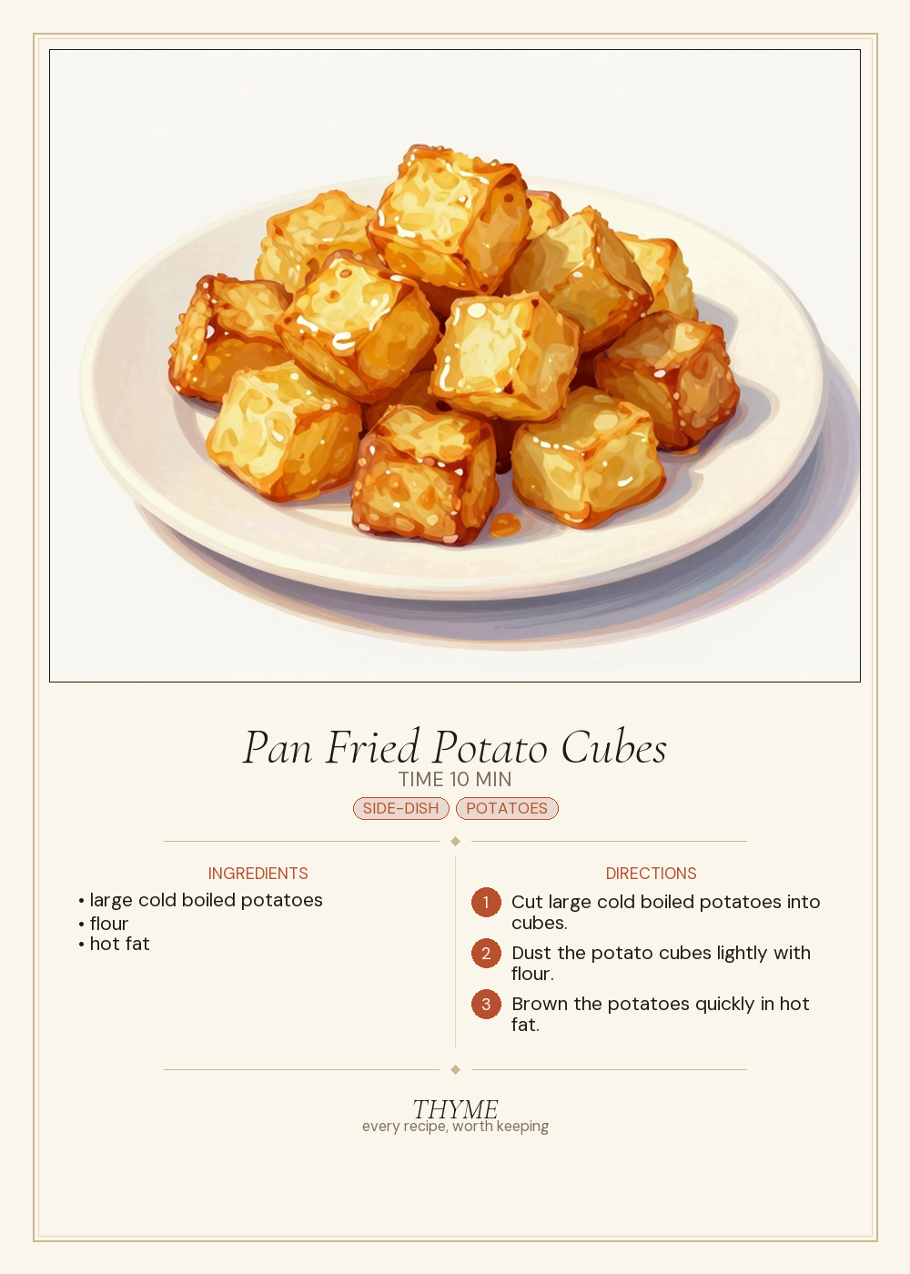 Pan Fried Potato Cubes