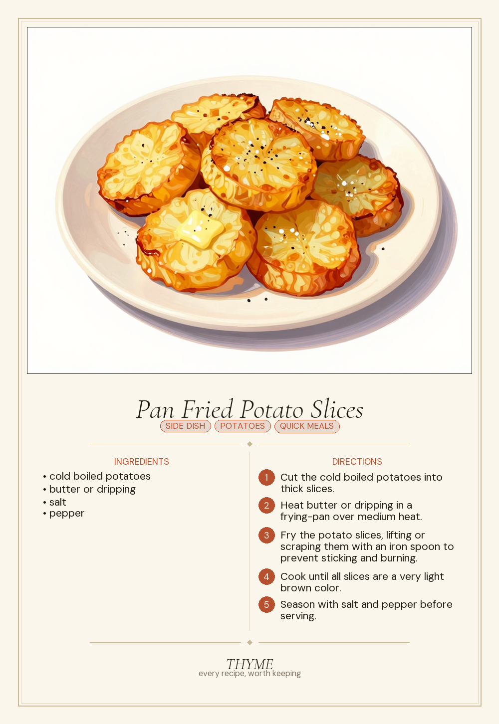 Pan Fried Potato Slices