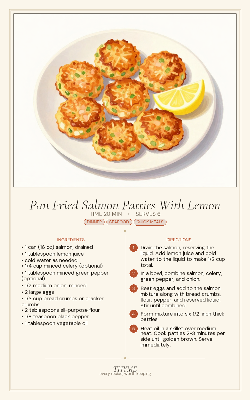 Pan Fried Salmon Patties With Lemon