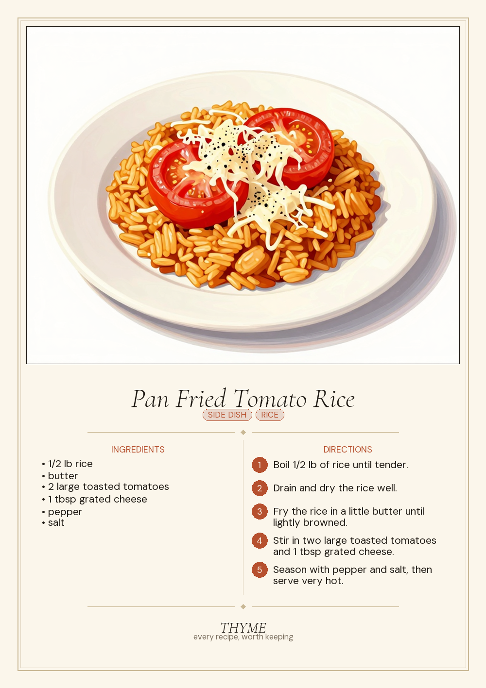 Pan Fried Tomato Rice