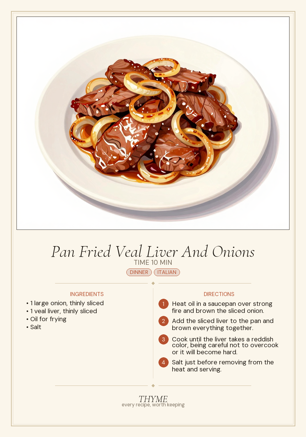 Pan Fried Veal Liver And Onions