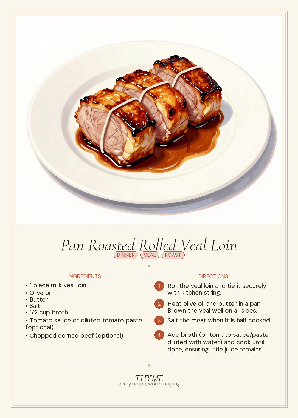 Pan Roasted Rolled Veal Loin
