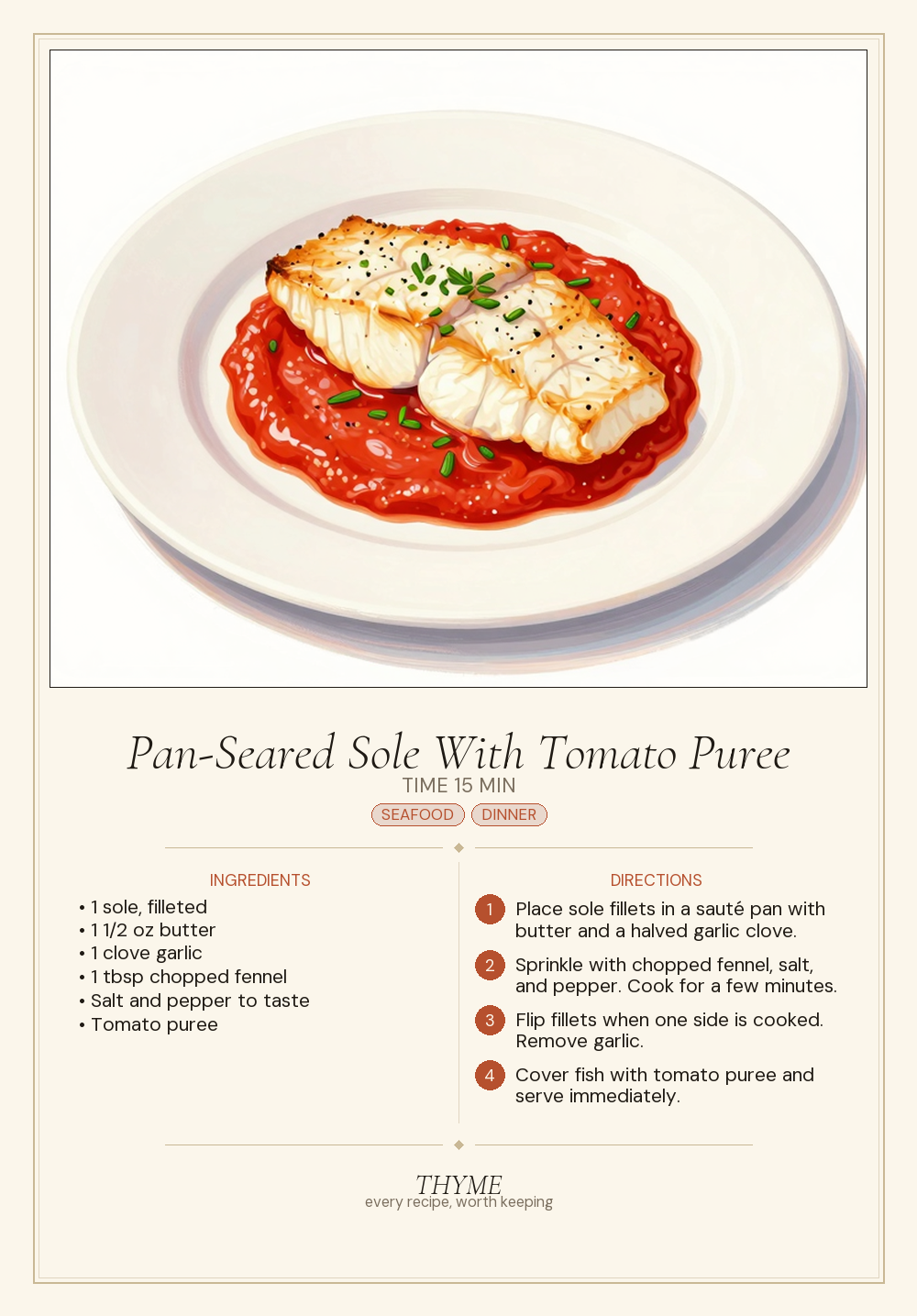 Pan-Seared Sole With Tomato Puree