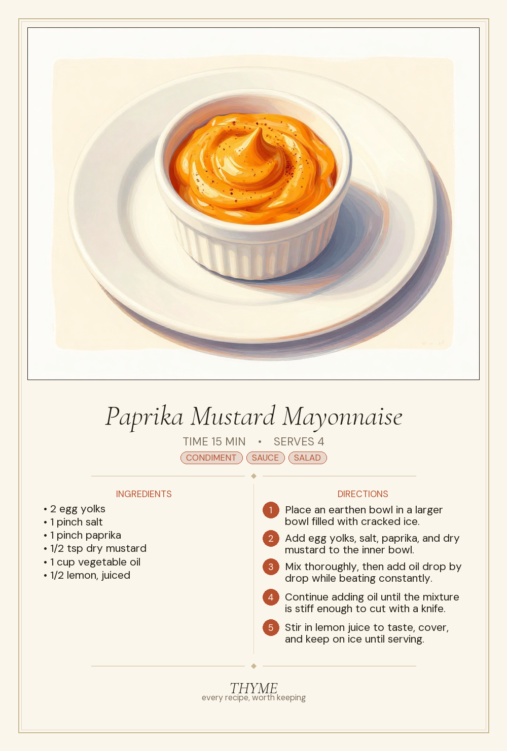 Paprika Mustard Mayonnaise