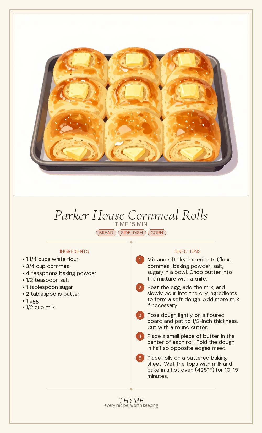 Parker House Cornmeal Rolls