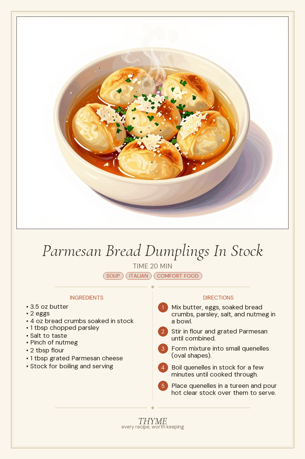 Parmesan Bread Dumplings In Stock