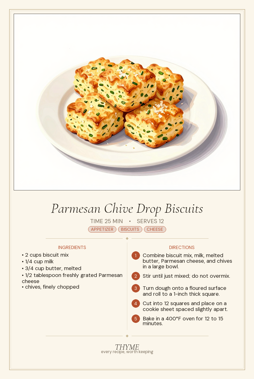 Parmesan Chive Drop Biscuits