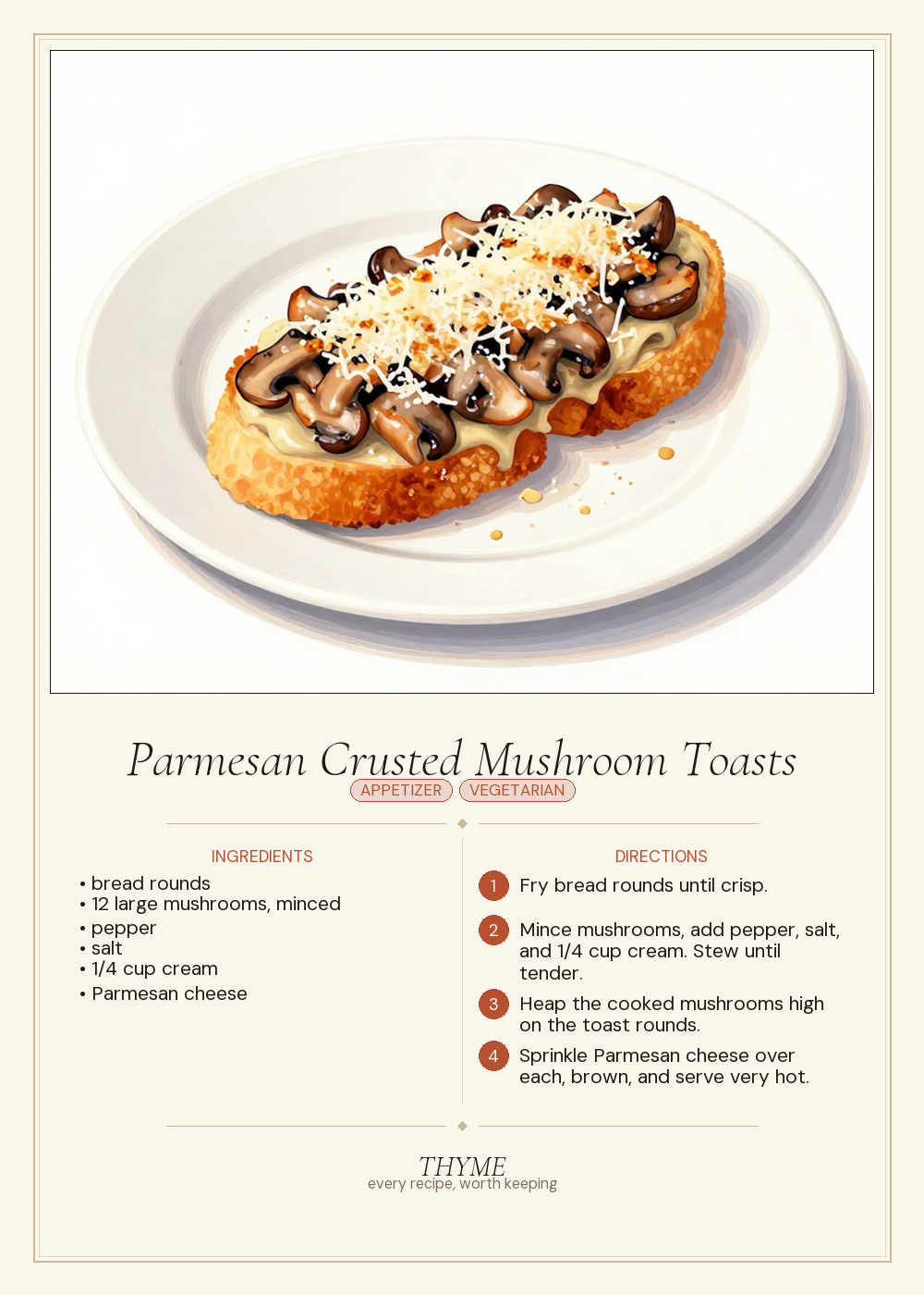 Parmesan Crusted Mushroom Toasts