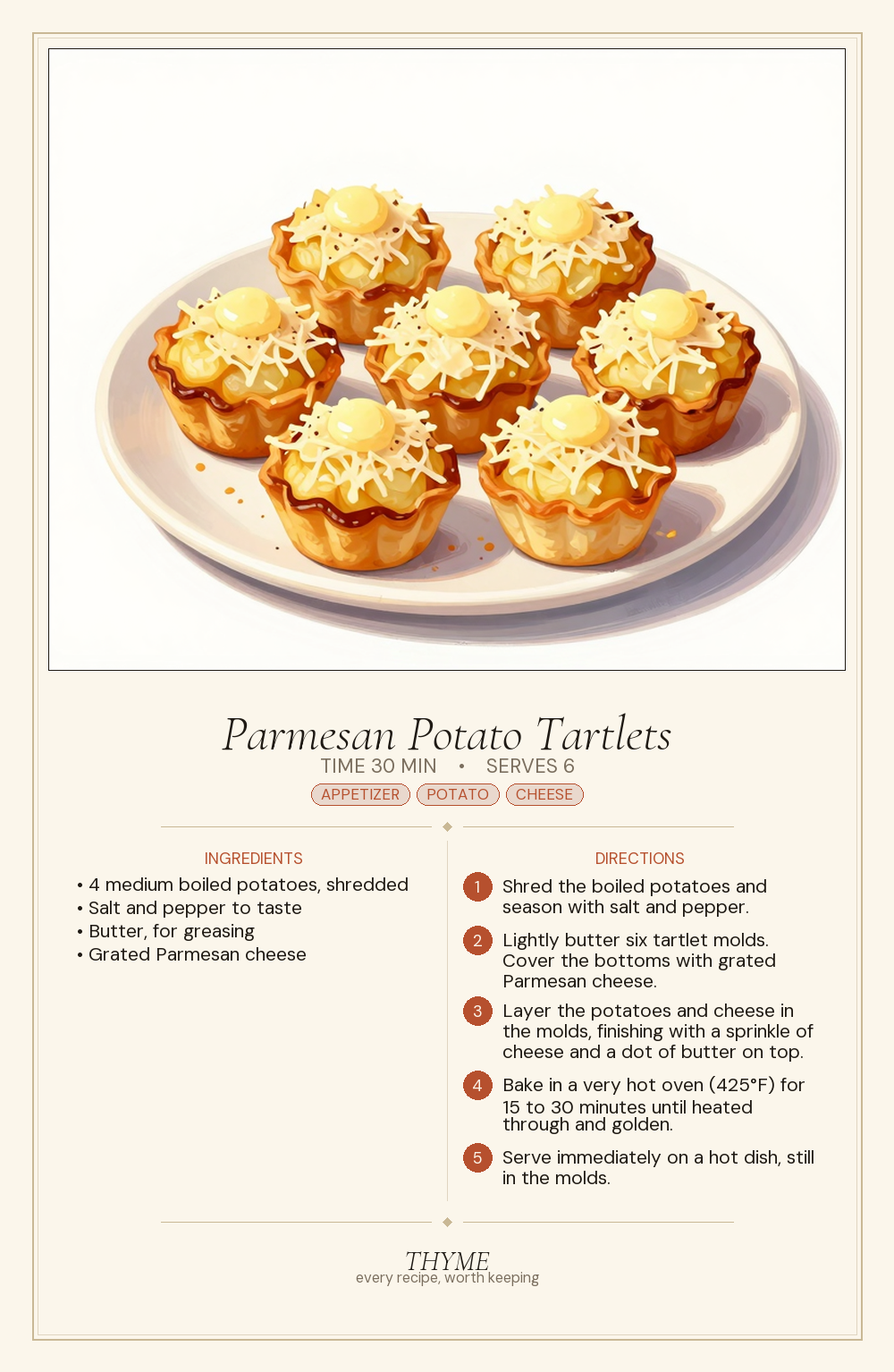 Parmesan Potato Tartlets