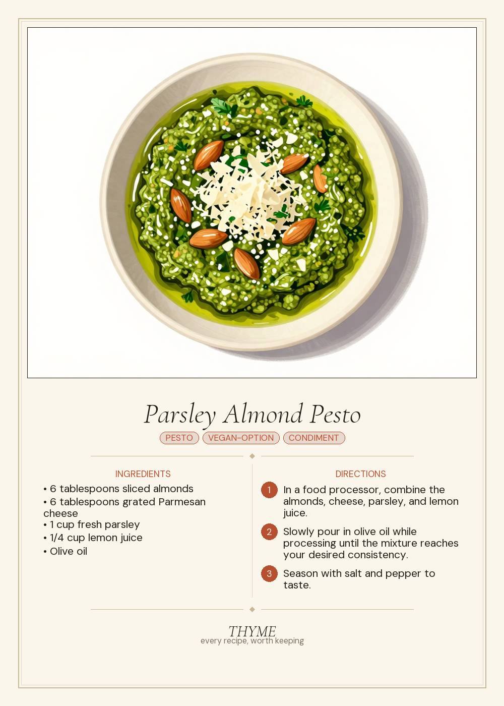 Parsley Almond Pesto