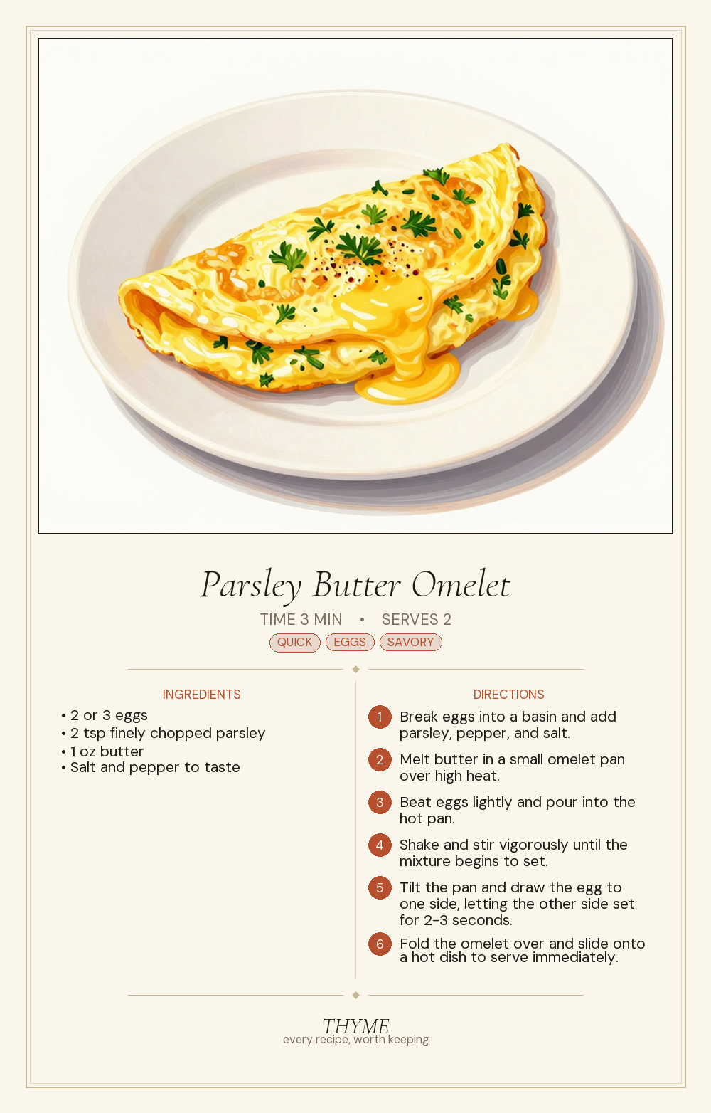 Parsley Butter Omelet
