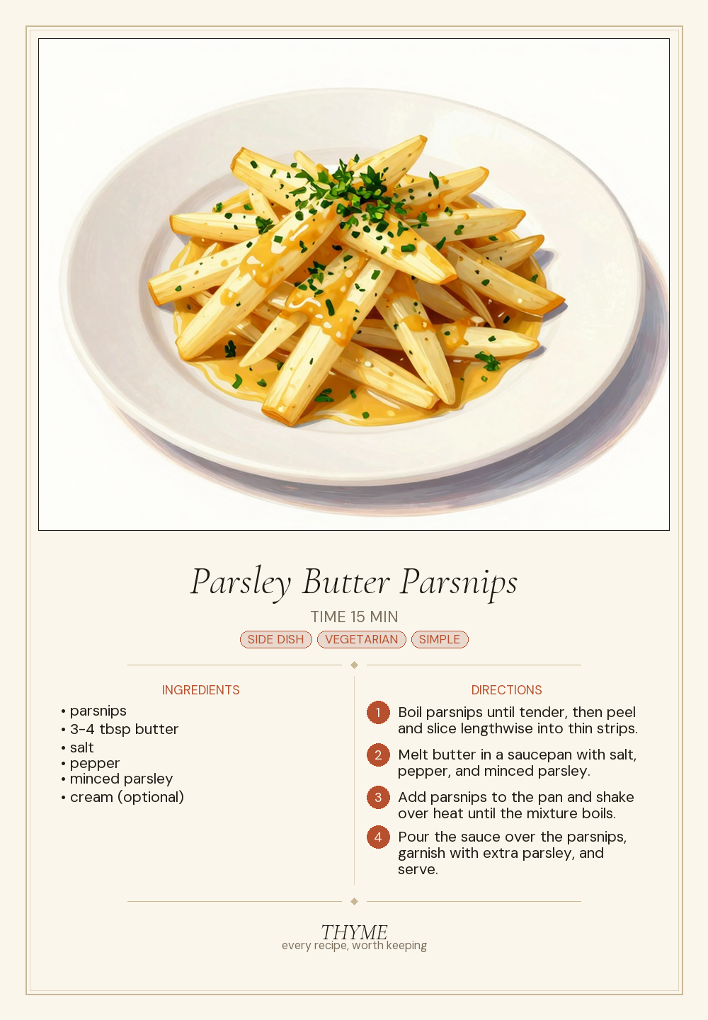 Parsley Butter Parsnips