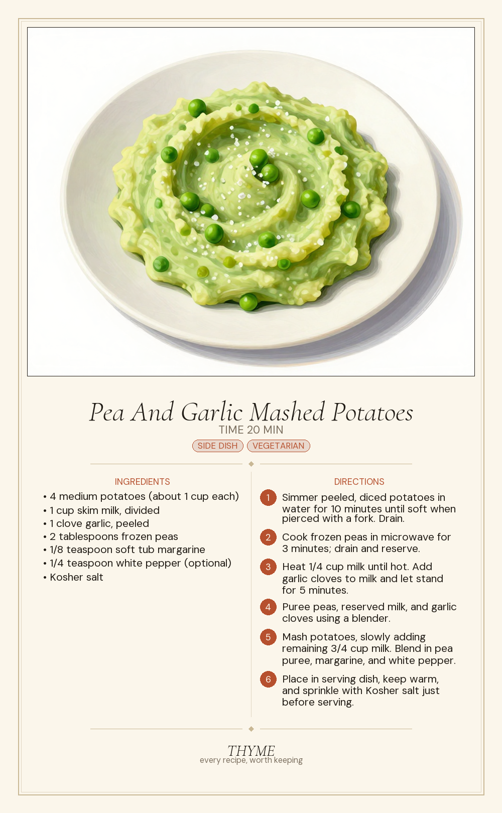 Pea And Garlic Mashed Potatoes