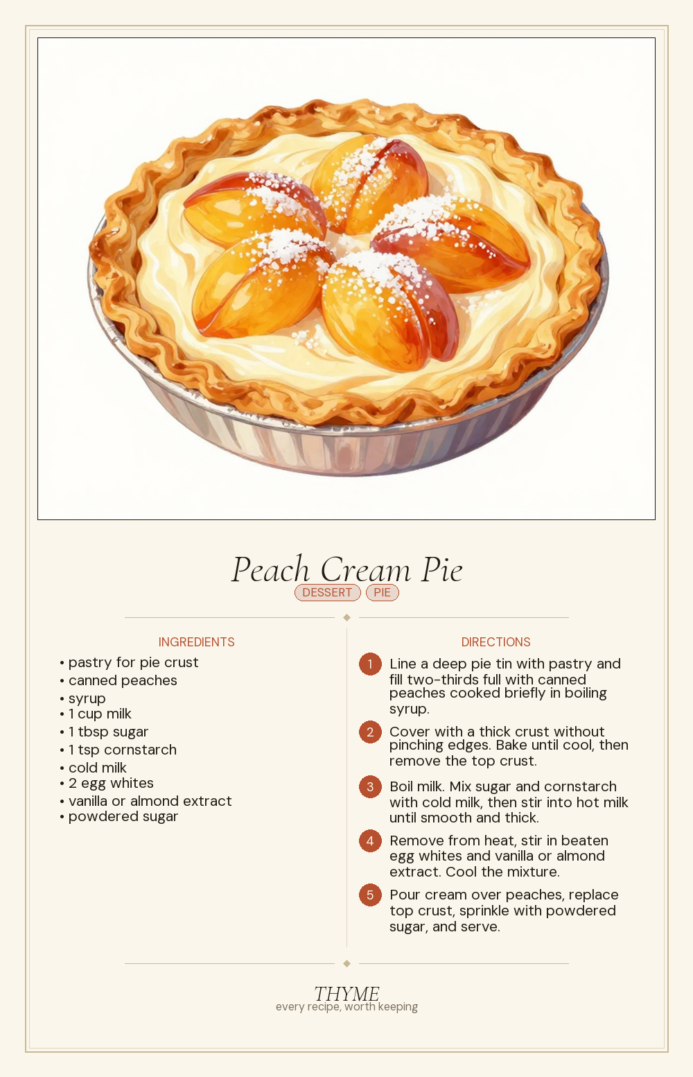 Peach Cream Pie