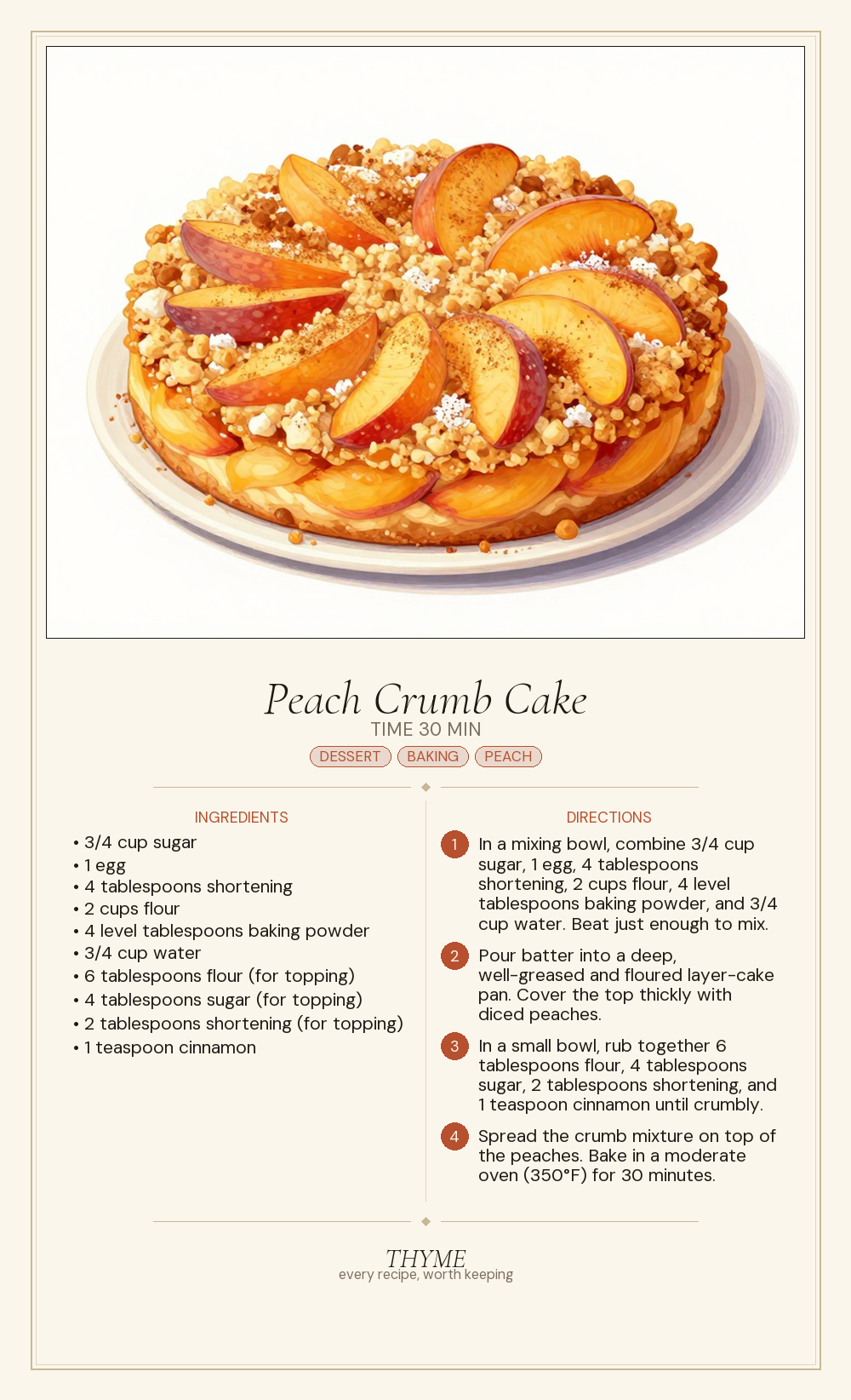 Peach Crumb Cake