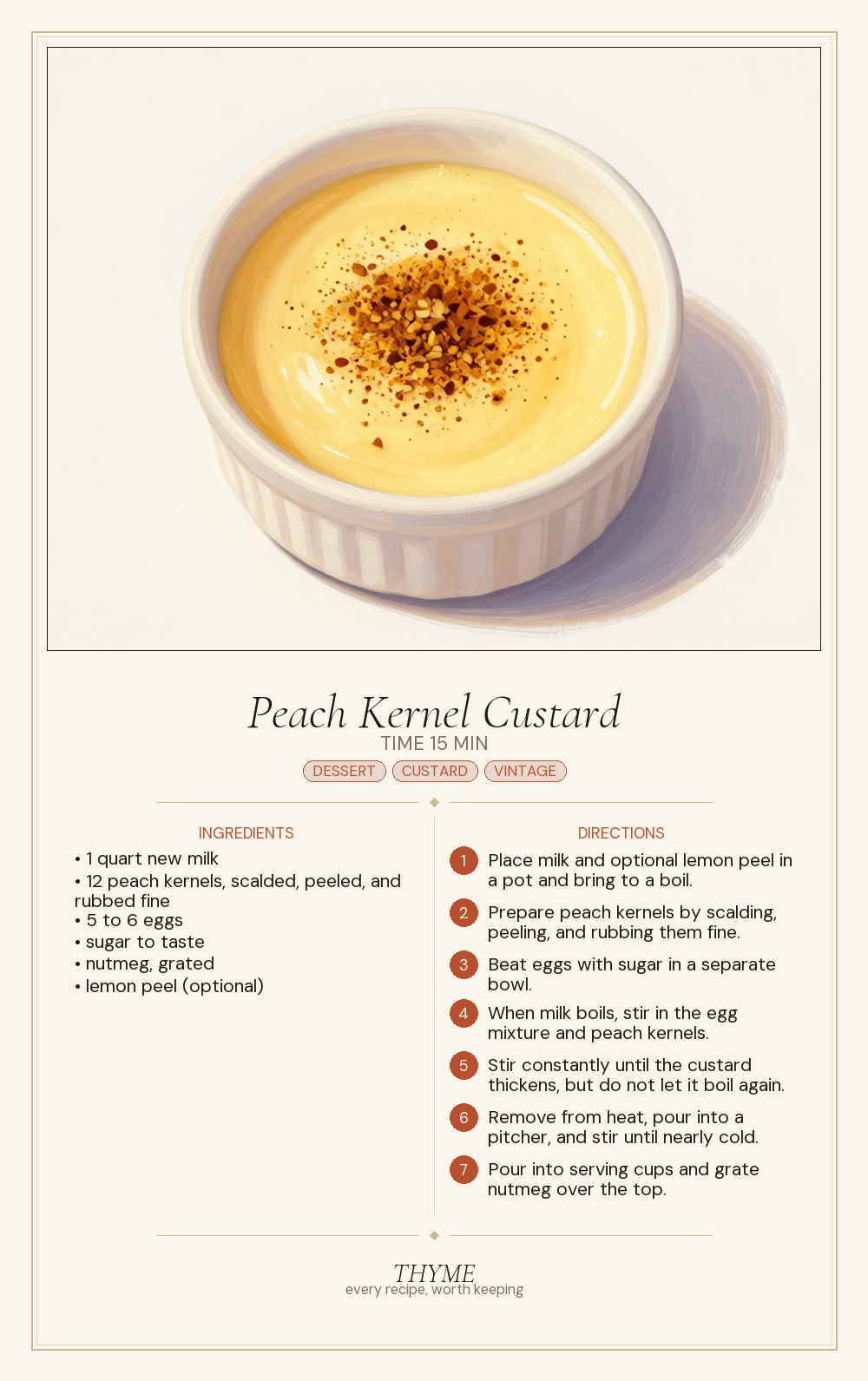 Peach Kernel Custard