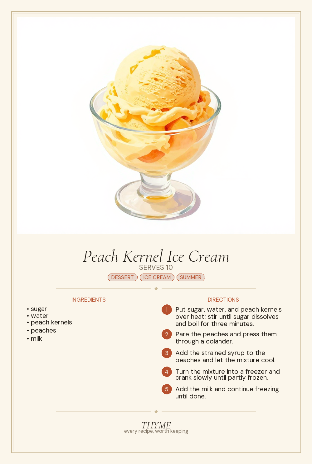 Peach Kernel Ice Cream