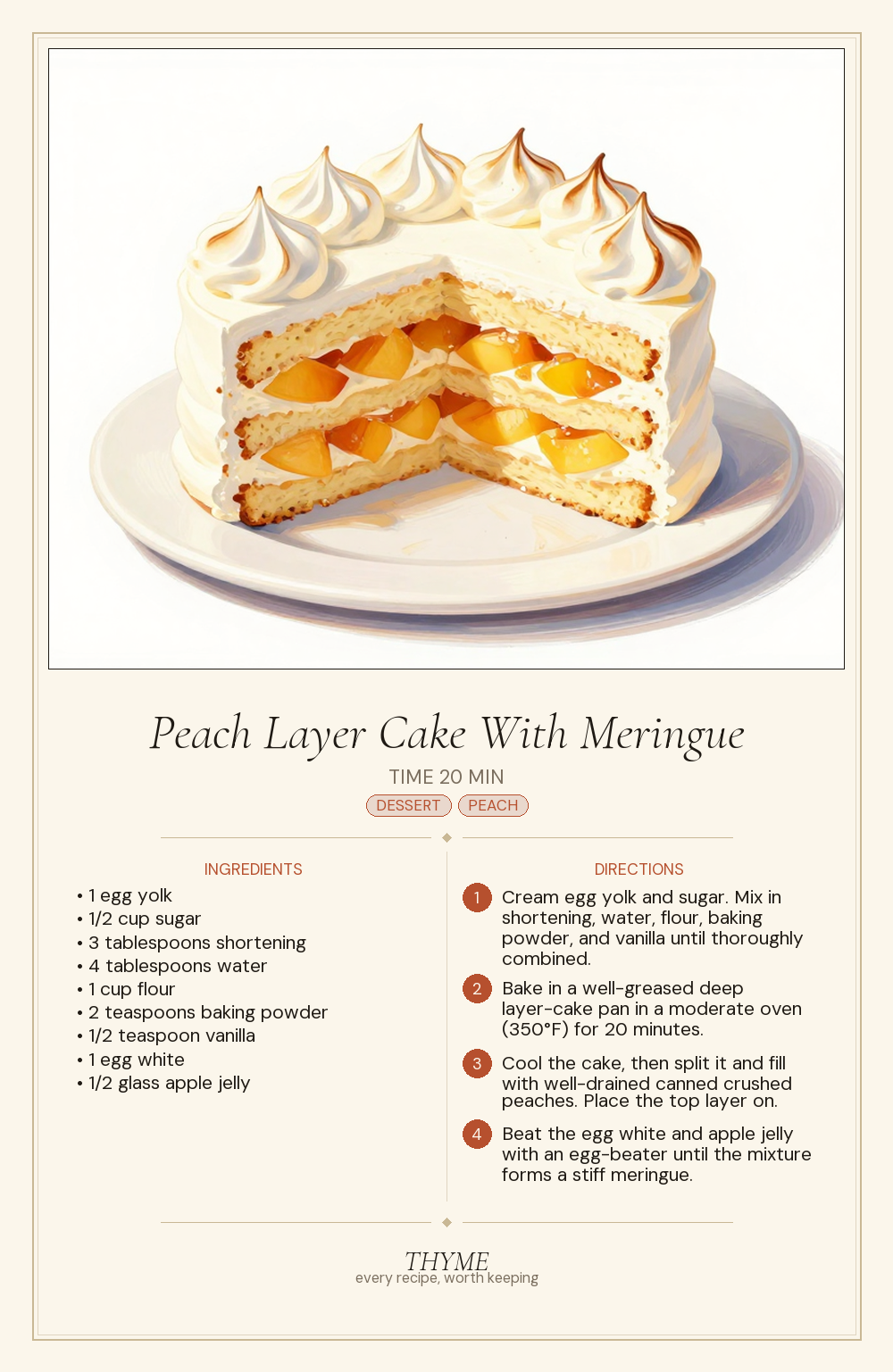 Peach Layer Cake With Meringue