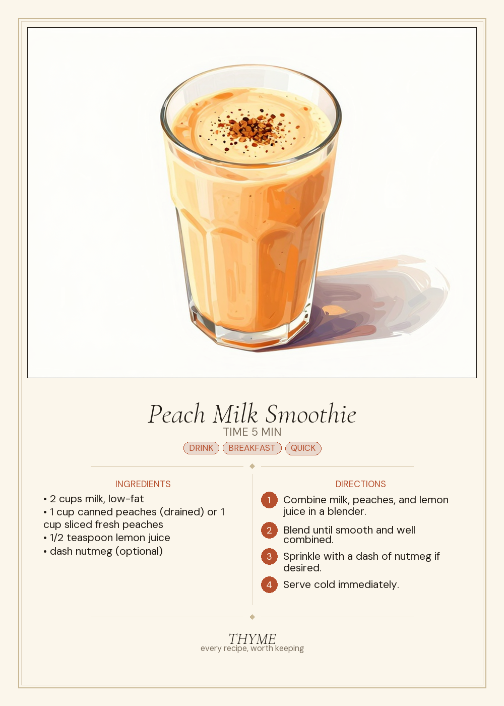 Peach Milk Smoothie