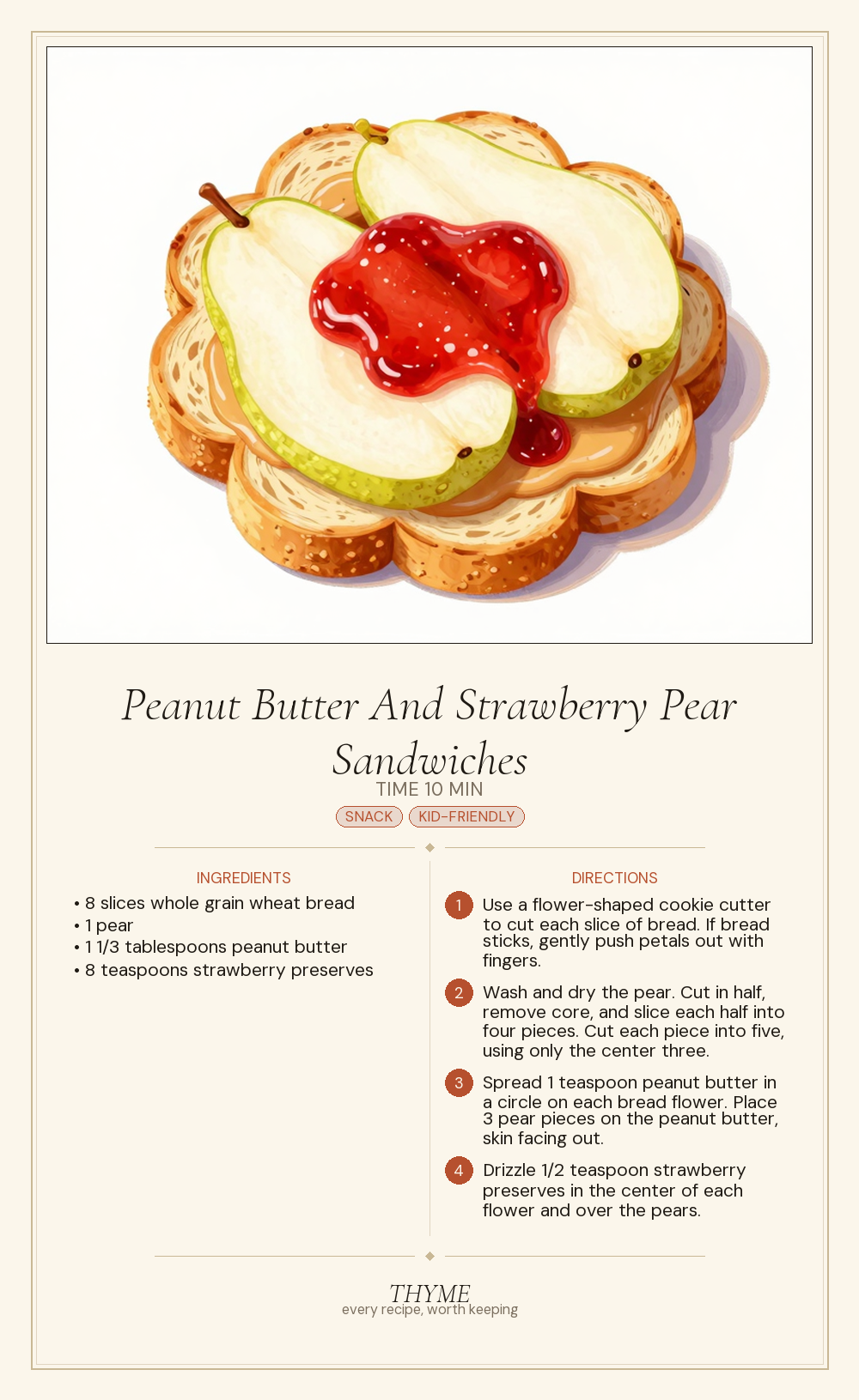 Peanut Butter And Strawberry Pear Sandwiches