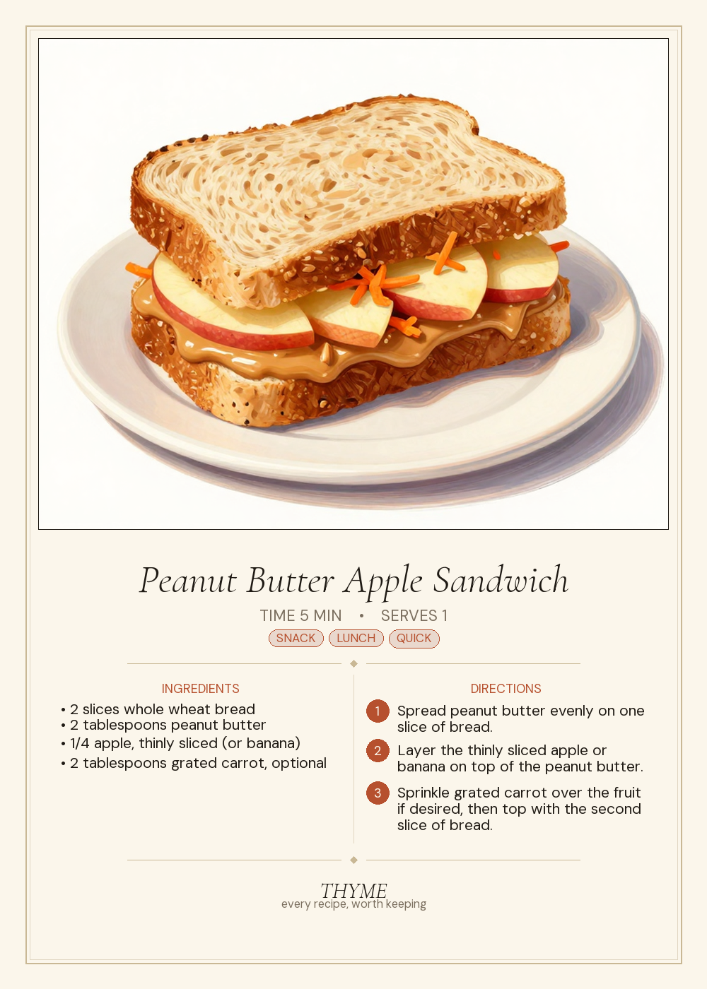 Peanut Butter Apple Sandwich