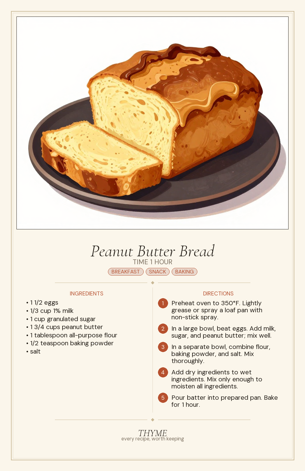 Peanut Butter Bread