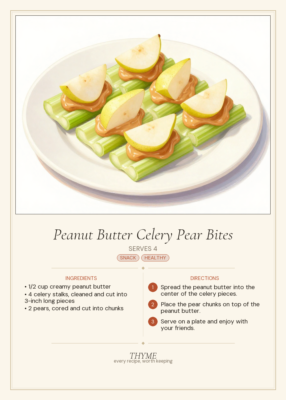 Peanut Butter Celery Pear Bites