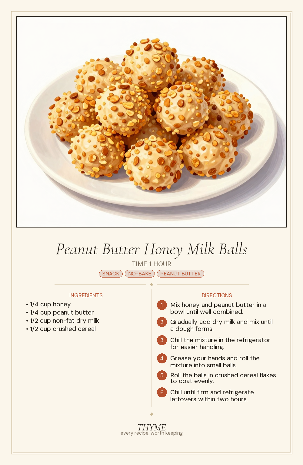 Peanut Butter Honey Milk Balls