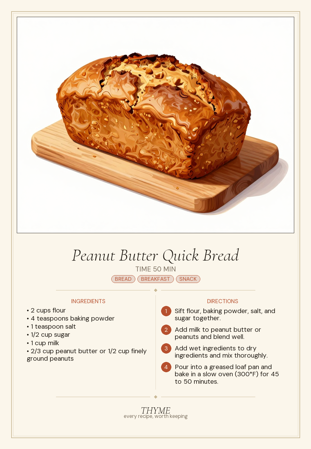 Peanut Butter Quick Bread