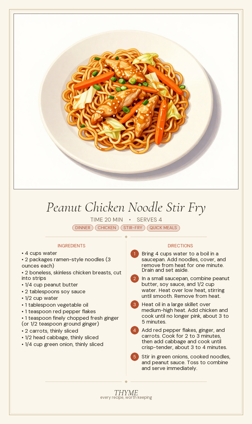 Peanut Chicken Noodle Stir Fry