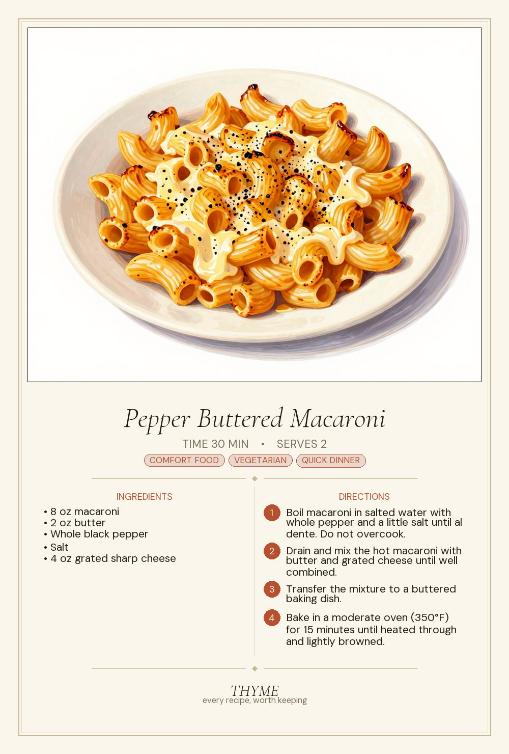 Pepper Buttered Macaroni