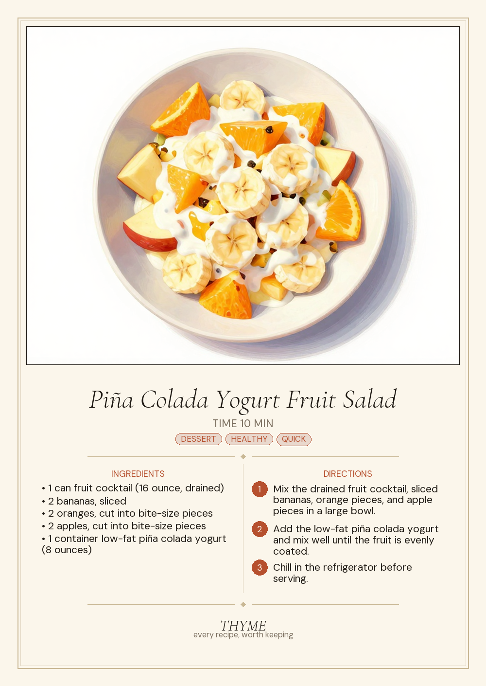 Piña Colada Yogurt Fruit Salad