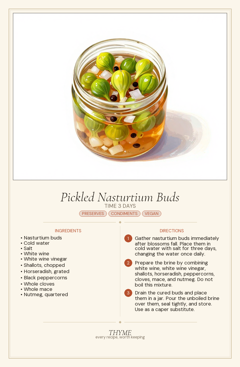 Pickled Nasturtium Buds