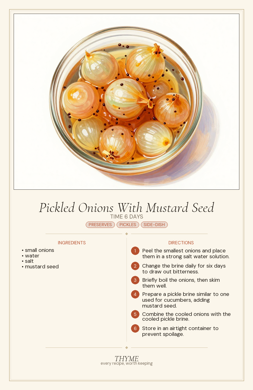 Pickled Onions With Mustard Seed