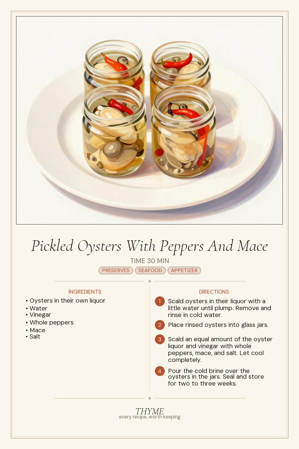 Pickled Oysters With Peppers And Mace