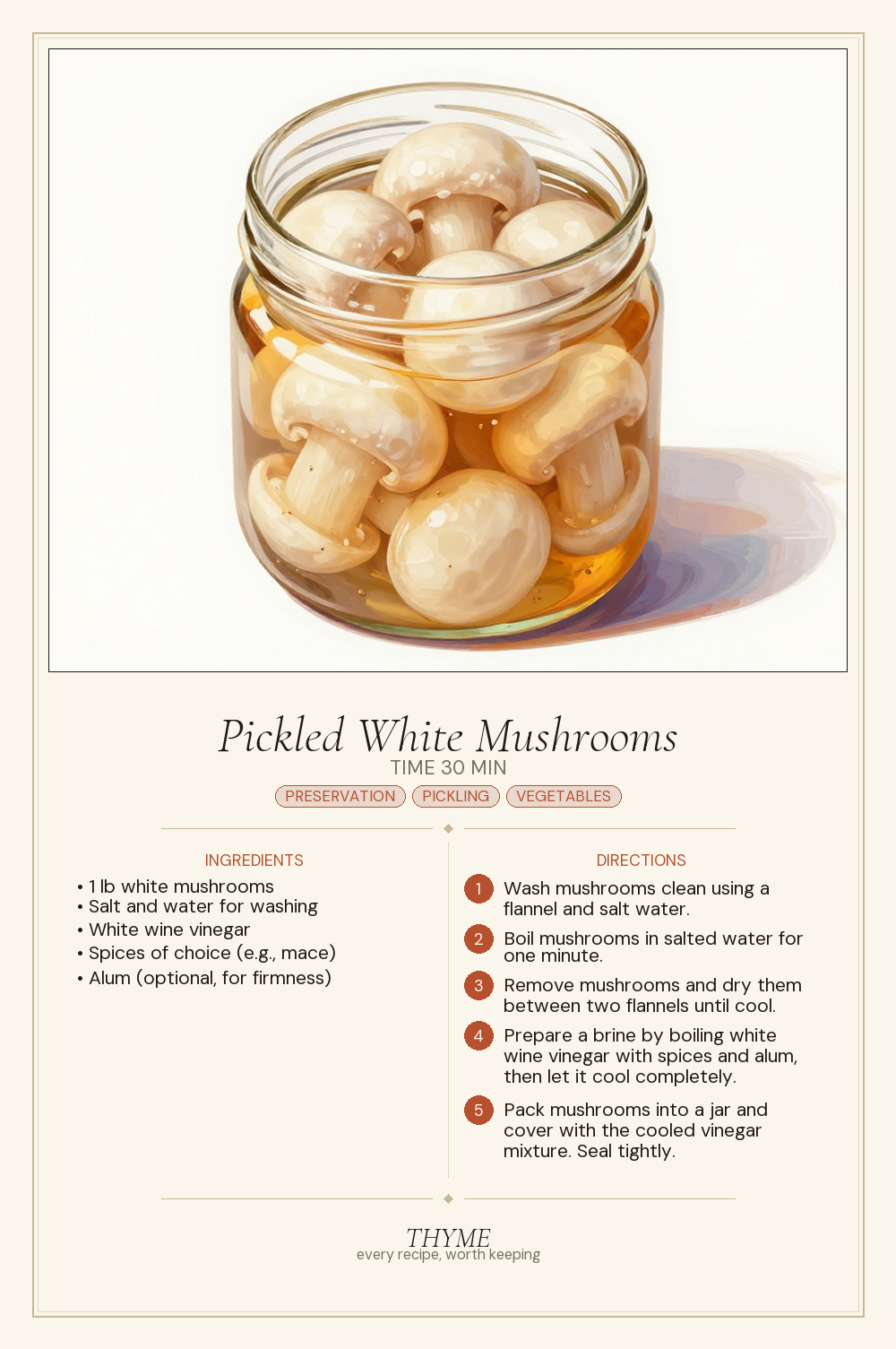 Pickled White Mushrooms