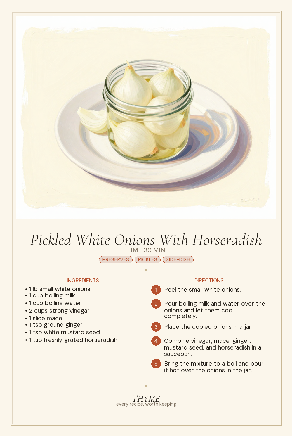 Pickled White Onions With Horseradish