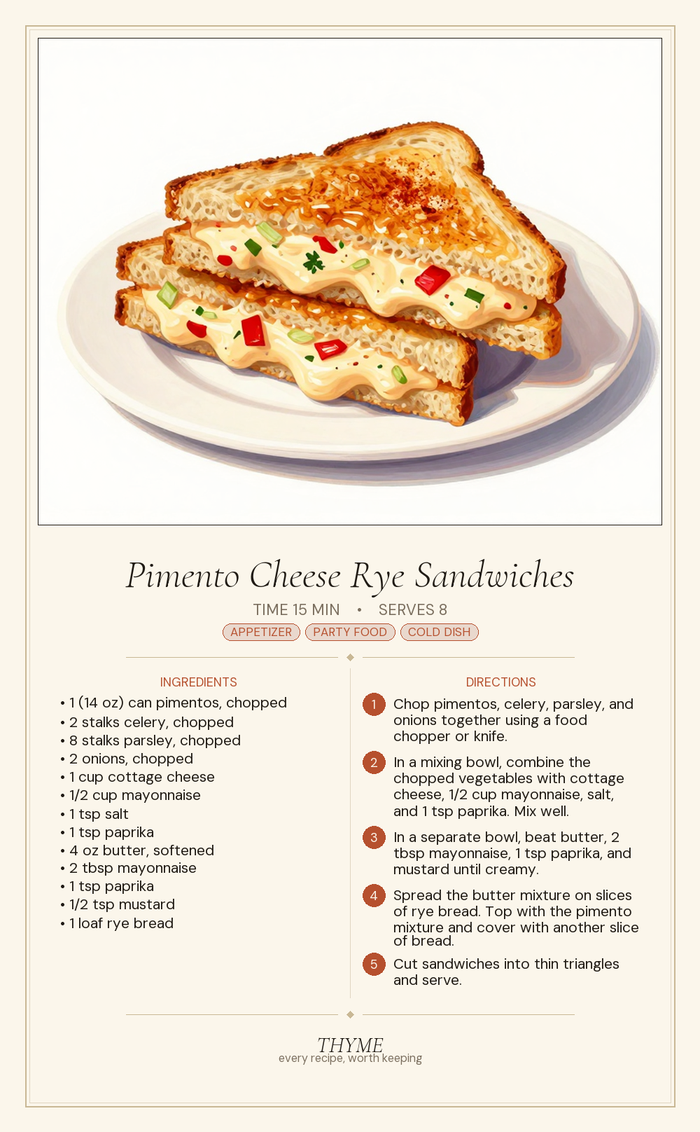 Pimento Cheese Rye Sandwiches