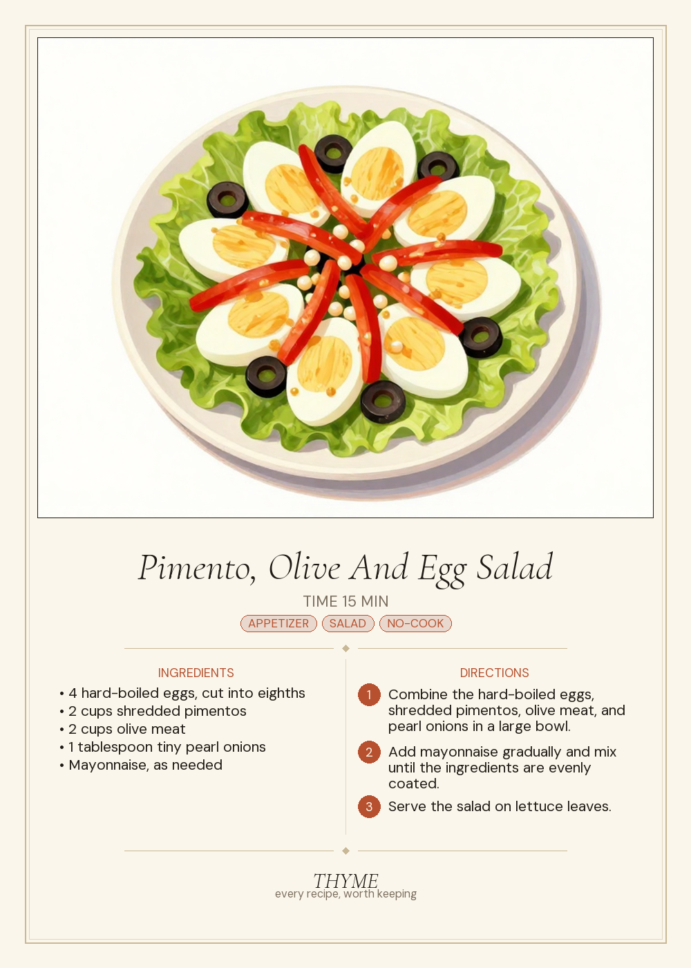 Pimento, Olive And Egg Salad