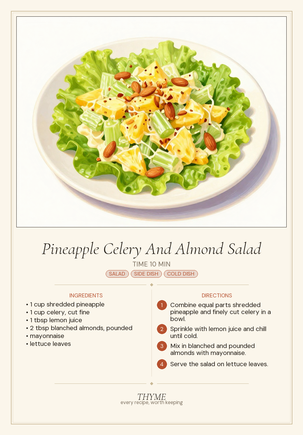 Pineapple Celery And Almond Salad
