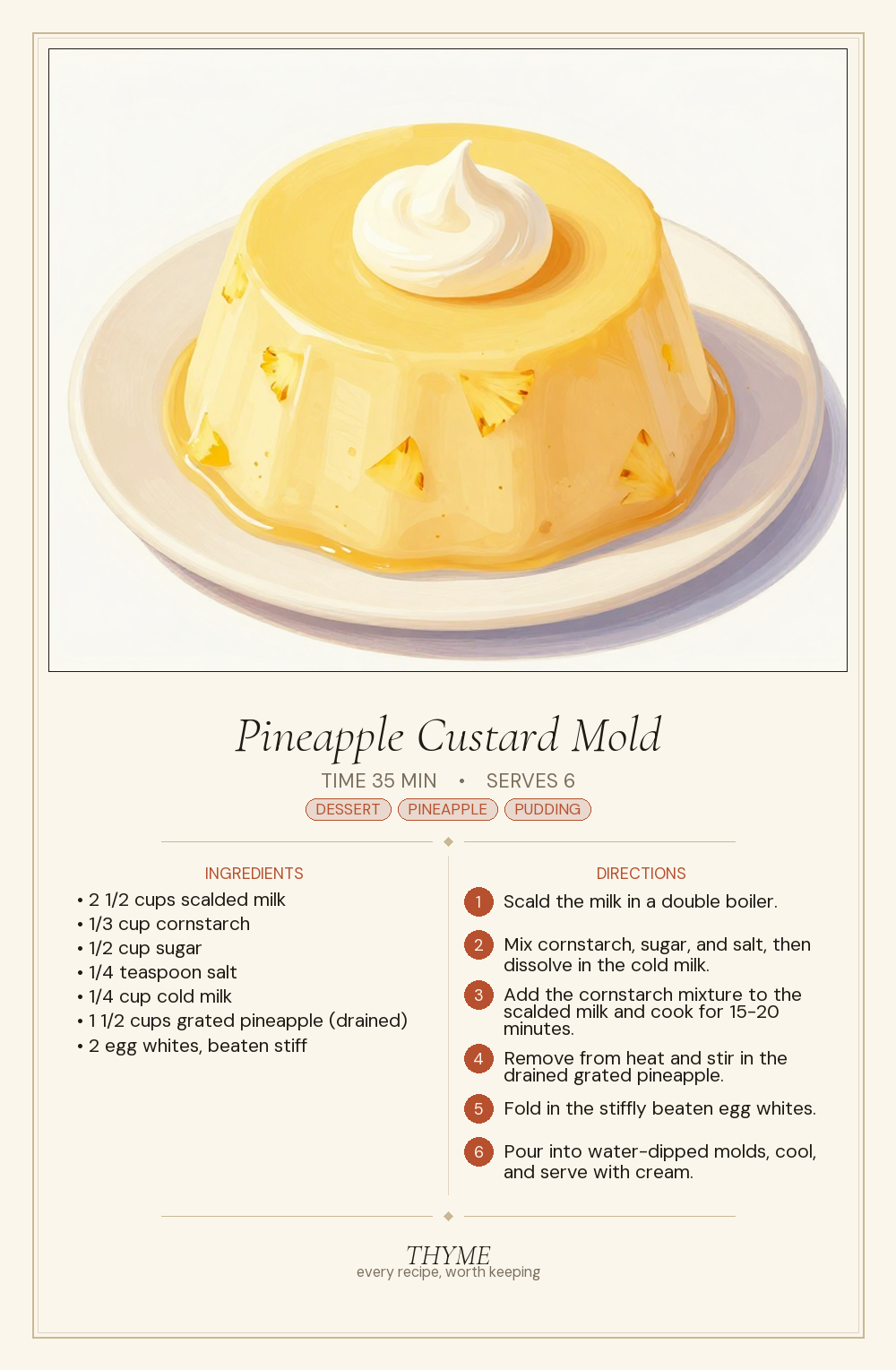 Pineapple Custard Mold