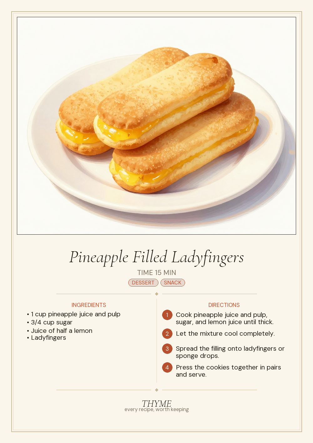 Pineapple Filled Ladyfingers