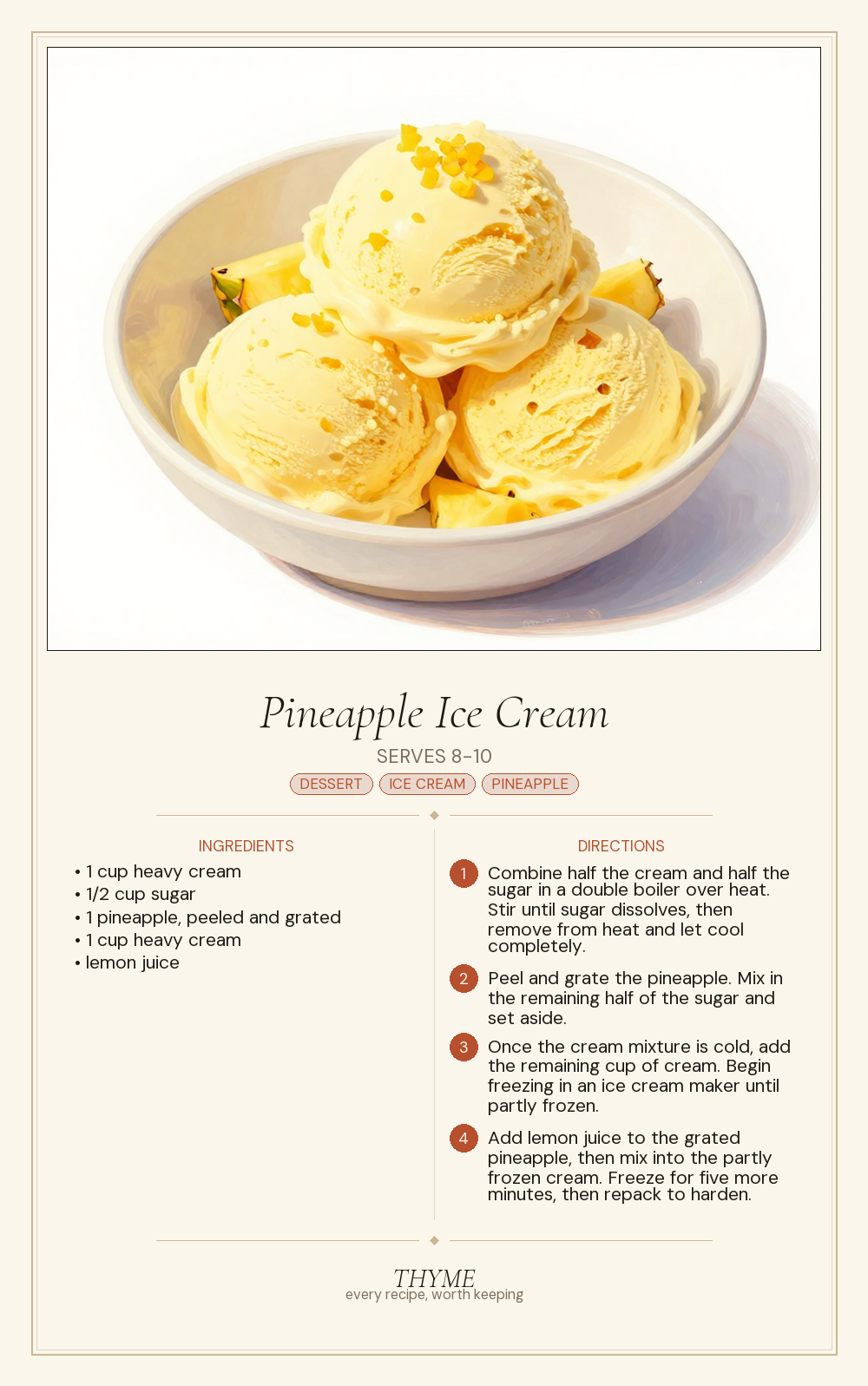 Pineapple Ice Cream