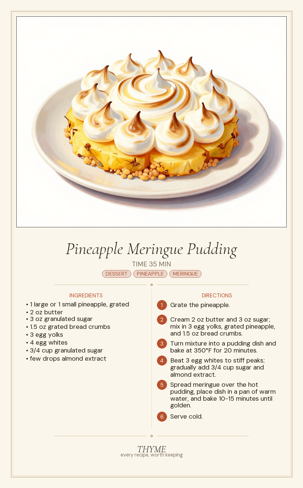 Pineapple Meringue Pudding