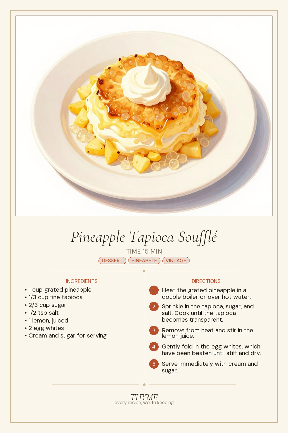Pineapple Tapioca Soufflé