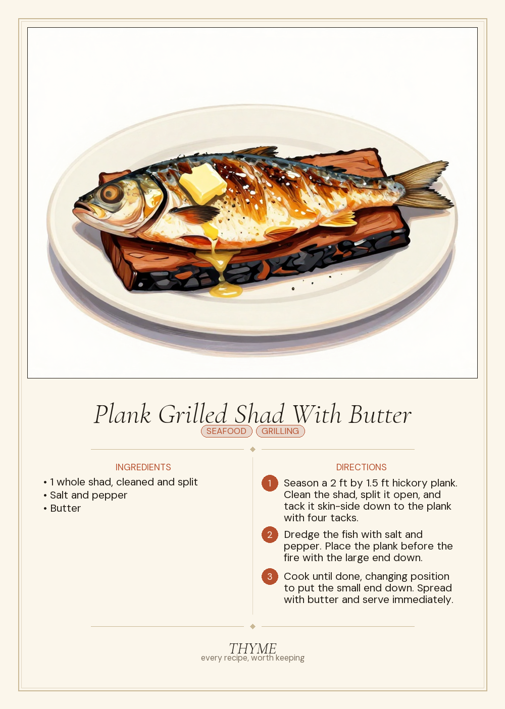 Plank Grilled Shad With Butter