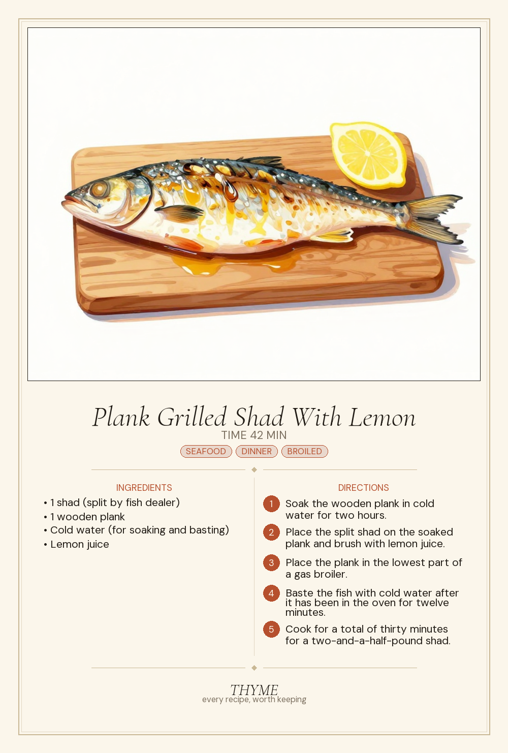 Plank Grilled Shad With Lemon