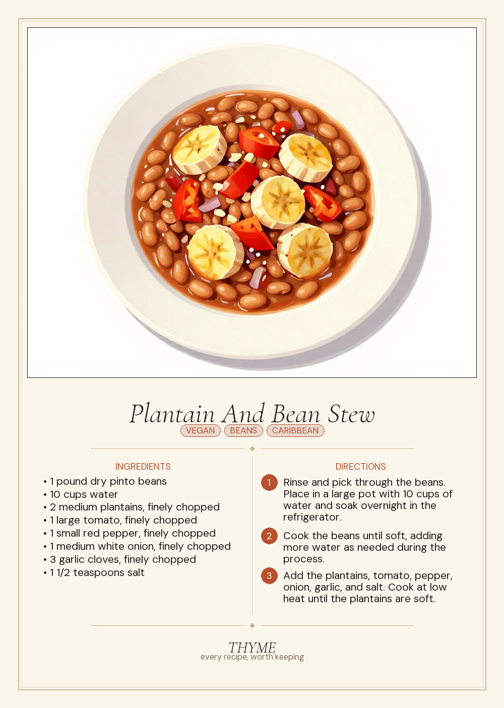 Plantain And Bean Stew